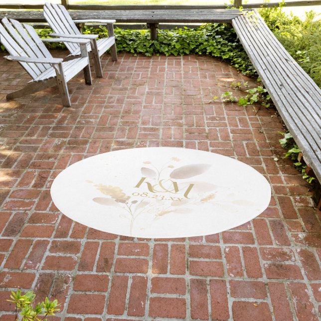 Golden Meadow Watercolor Wedding ID989 Outdoor Rug (Insitu (Outdoor 3))