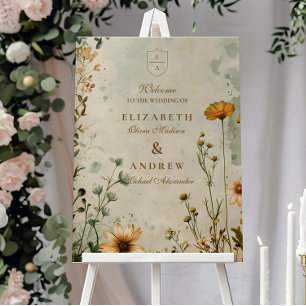Golden Meadow Wildflower Wedding Foam Board