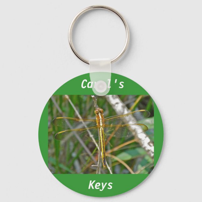 Golden Meadowhawk (Sympetrum) Dragonfly Items Keychain (Front)
