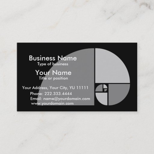Customizable Golden Mean Business Card