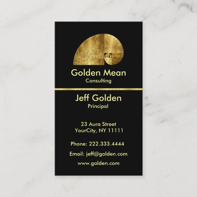 Golden Mean Business Card (Front)