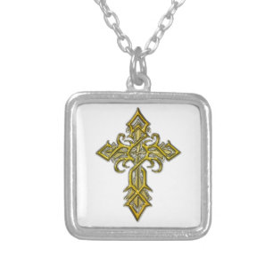 Golden Medieval Cross Necklace