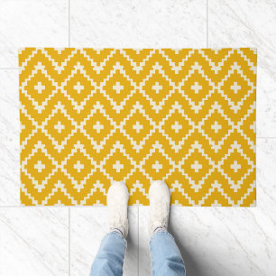 Golden Medina: Yellow Andalusian Moroccan Geometry Doormat