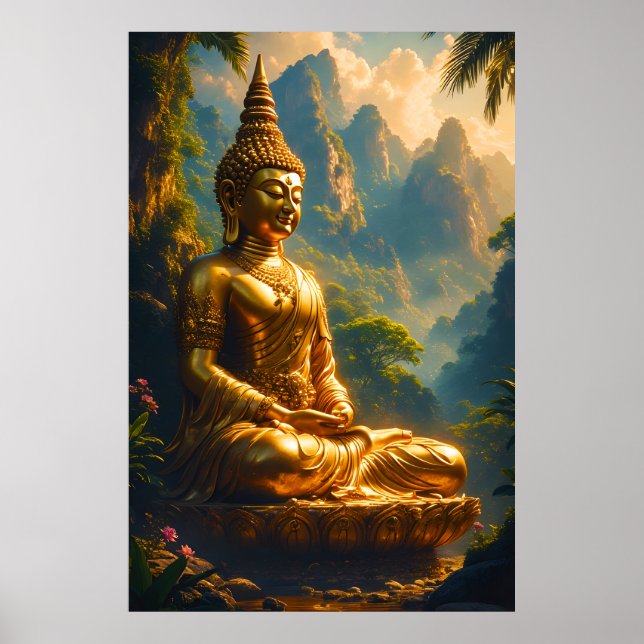 Golden Meditation in the Thai Peaks Poster (Front)