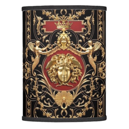 Golden Medusa and Angels Red and Black Lamp Shade