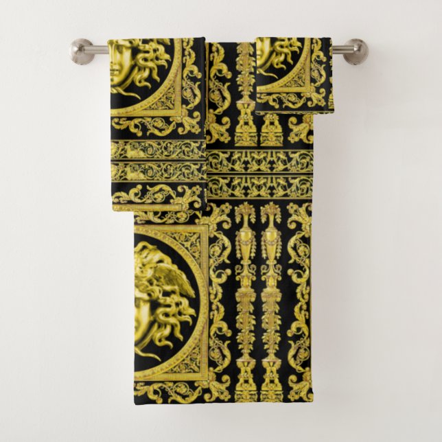 Golden Medusa Bath Towel Set (Insitu)