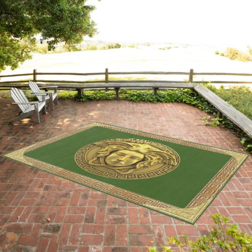 Golden Medusa Designer Area Rug