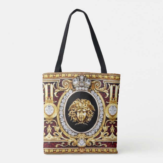 Golden Medusa Gems Tote Bag (Back)