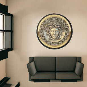 Golden Medusa Gorgon Medallion Designer's Area Rug