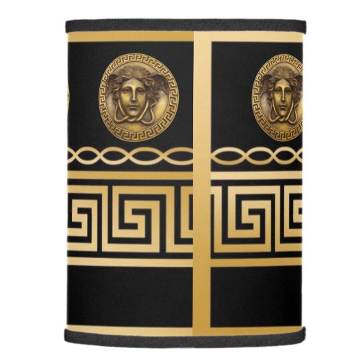Golden Medusa Greek Key Braid Lamp Shade (Right)