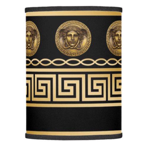 Golden Medusa Greek Key Braid Lamp Shade