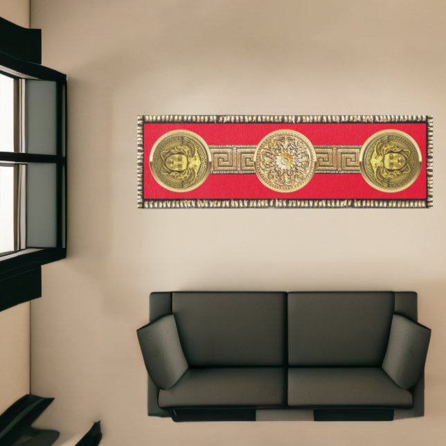 Golden Medusa Greek Key Hall Runner (Insitu (Indoor 1))