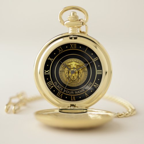 Golden Medusa PERSONALIZED Gift Pocket Watch