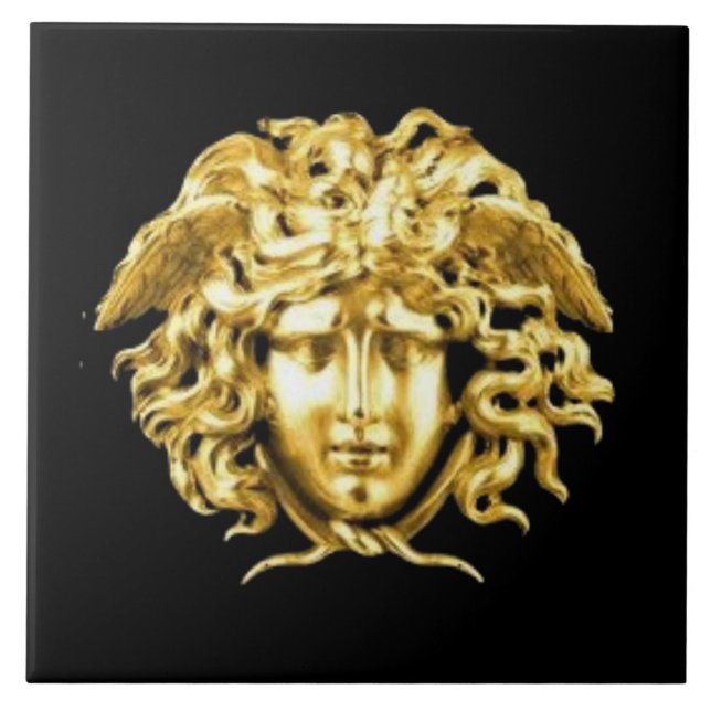 Golden Medusa Wall Tile (Front)