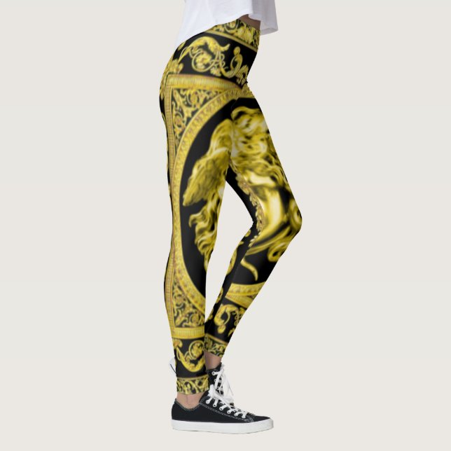 Golden Medusa with Arabesques Leggings (Right)
