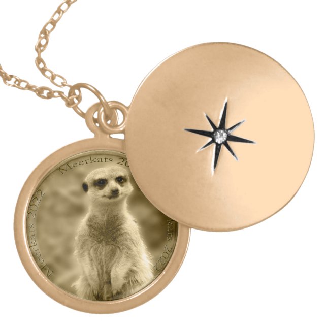 Golden Meerkat 2022 Coin, Gold Tone Necklace (Front)