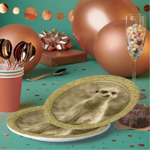 Golden Meerkat 2022 Coin Paper Plates