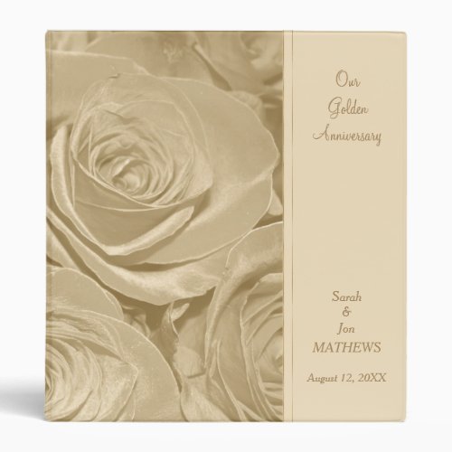 Golden Memories and Roses Anniversary Binder