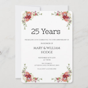 "Golden Memories: Celebrating 25 Years of Love" Invitation
