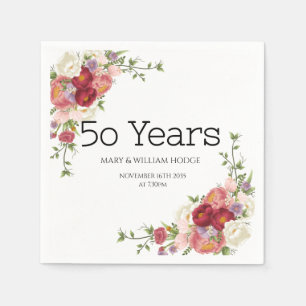 "Golden Memories: Celebrating 50 Years of Love" Napkins