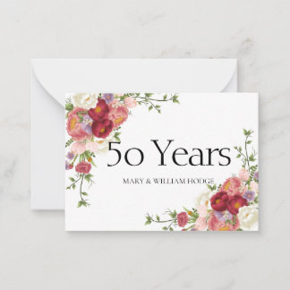 "Golden Memories: Celebrating 50 Years of Love" Note Card