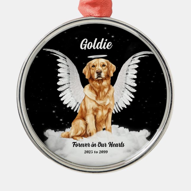 Golden Memories Gaurdian Angel Dog Metal Ornament (Front)