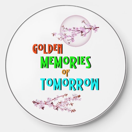 Golden Memories Of Tomorrow blossoms Moon Sakura Wireless Charger