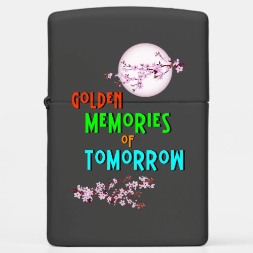 Golden Memories Of Tomorrow blossoms Moon Sakura Zippo Lighter