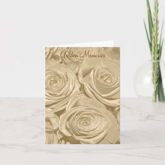 Golden Memories Rose Anniversary Card (Front)
