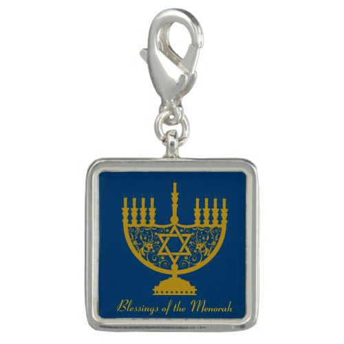 Golden Menorah Charm