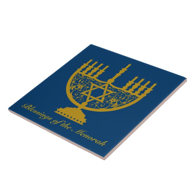 Golden Menorah Tile (Side)