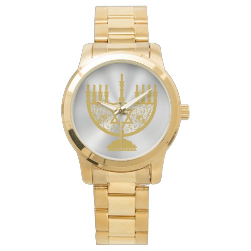 Golden Menorah Watch
