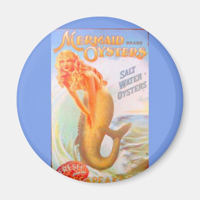 golden mermaid blue magnet (Front)