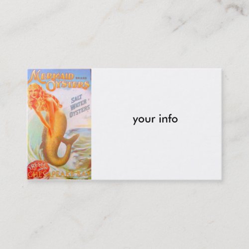 golden mermaid business card