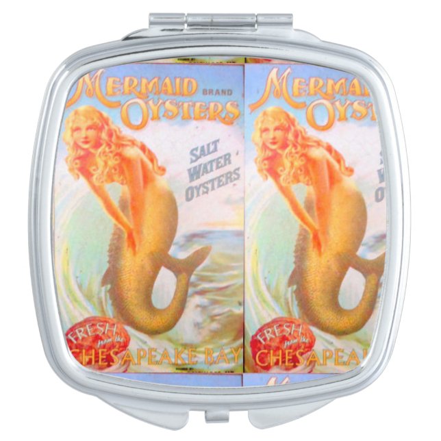 golden mermaid compact mirror (Front)