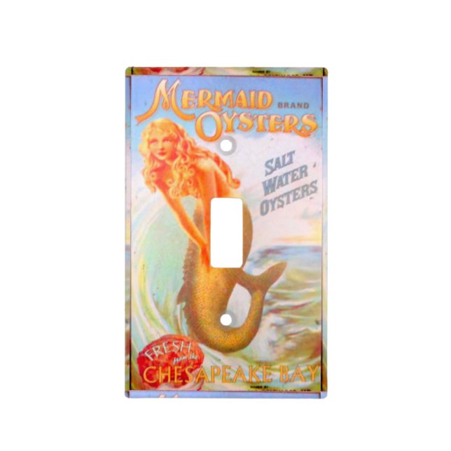 golden mermaid light switch cover (Front)