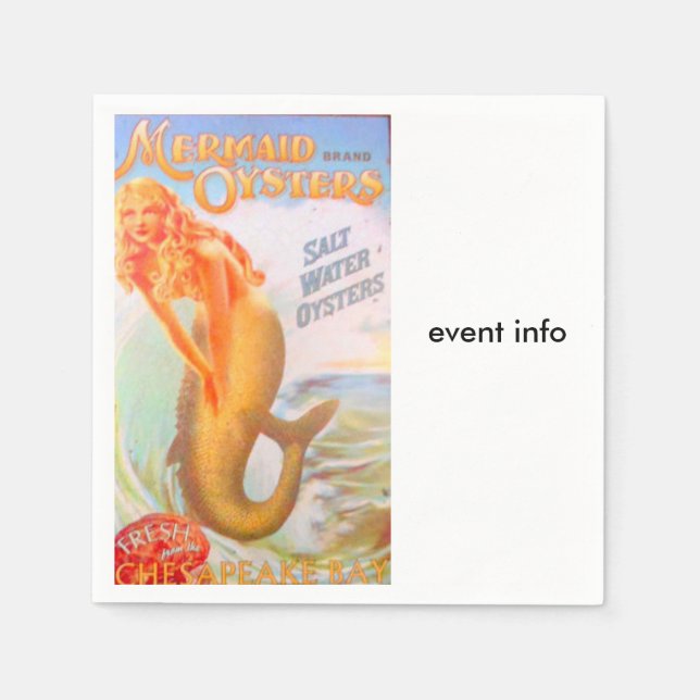 golden mermaid paper napkins (Front)