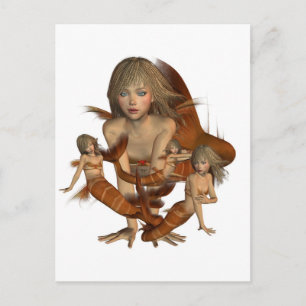 Golden Mermaid  Postcard