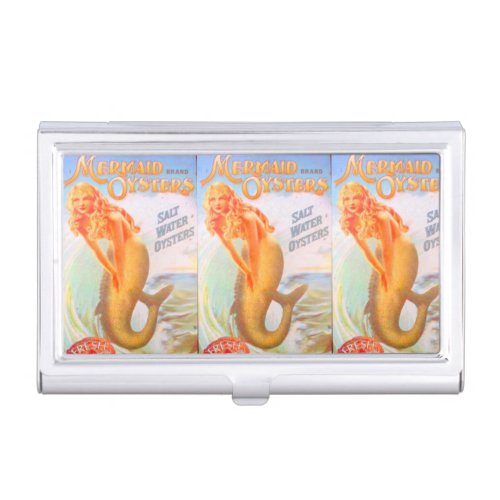 golden mermaids business card holder