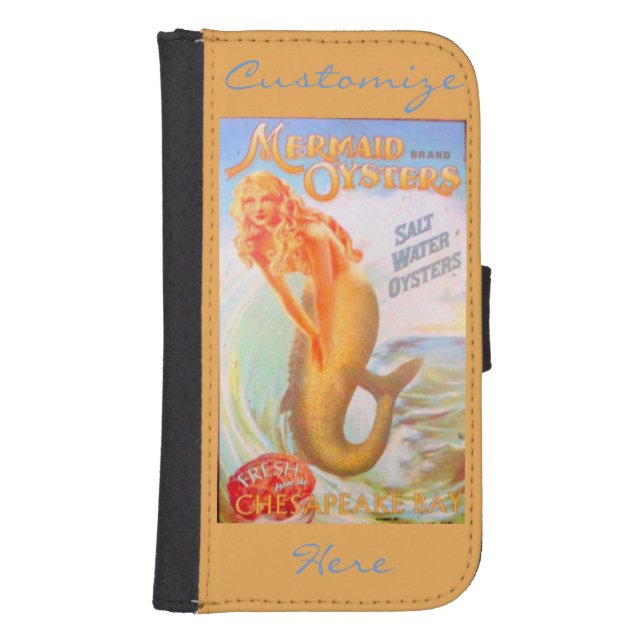 golden mermaids customized samsung galaxy wallet case (Front)