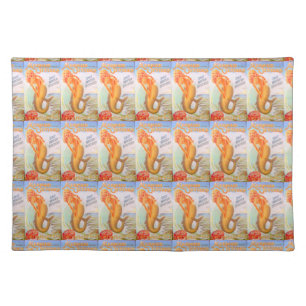 golden mermaids placemat