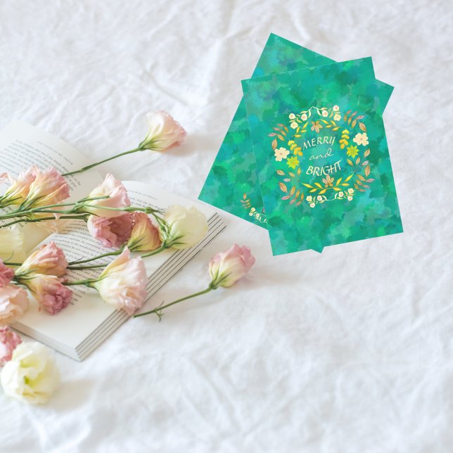 GOLDEN MERRY AND BRIGHT personalized Holiday Card (Creator Uploaded)