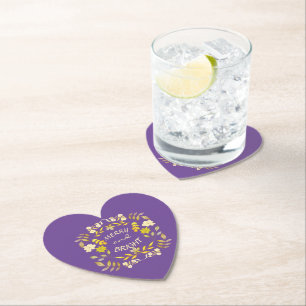 GOLDEN MERRY AND BRIGHT personalized Paper Coaster