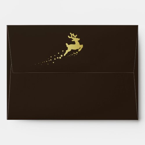 Golden Merry Christmas Reindeer Envelope