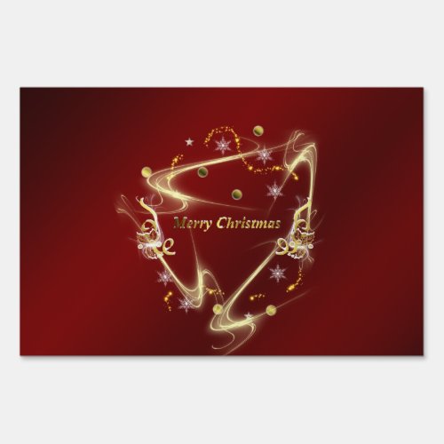 Golden merry christmas text sign