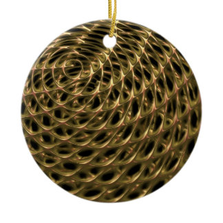 Golden Mesh Ceramic Ornament