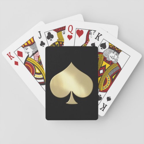 Golden Metal Spade Poker Playing Cards