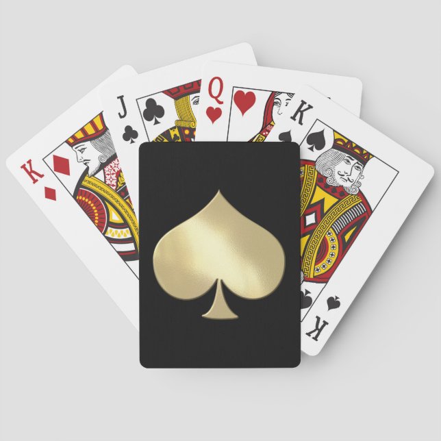 Golden Metal Spade Poker Playing Cards (Back)