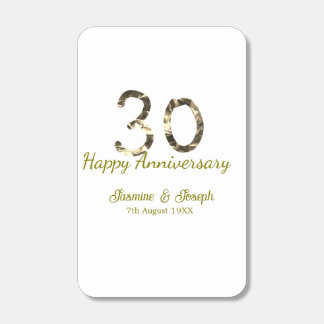 Golden Metallic 30th Happy anniversary add name Matchboxes