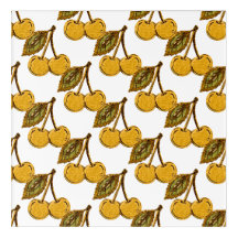 Golden Metallic Cherries Pattern